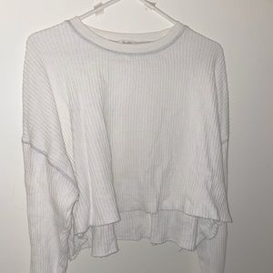 Cropped white John Gault sweater shirt